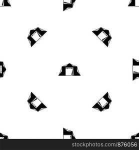 Tent pattern repeat seamless in black color for any design. Vector geometric illustration. Tent pattern seamless black