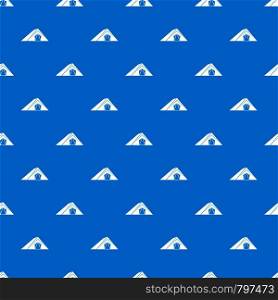 Tent pattern repeat seamless in blue color for any design. Vector geometric illustration. Tent pattern seamless blue