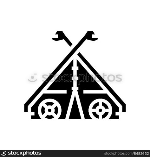 tent viking glyph icon vector. tent viking sign. isolated symbol illustration. tent viking glyph icon vector illustration