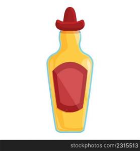 Tequila bottle icon cartoon vector. Glass shot. Mexico drink. Tequila bottle icon cartoon vector. Glass shot