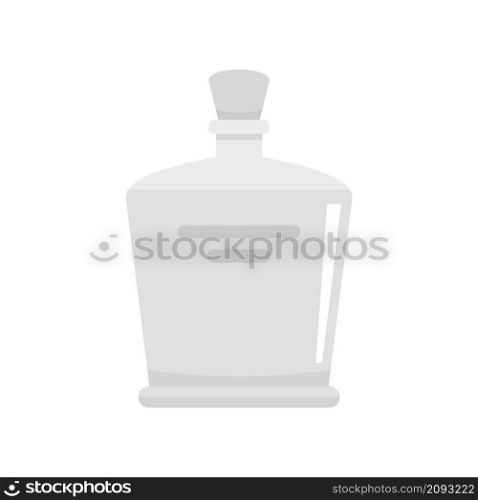 Tequila bottle icon. Flat illustration of tequila bottle vector icon isolated on white background. Tequila bottle icon flat isolated vector