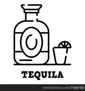 Tequila bottle icon. Outline tequila bottle vector icon for web design isolated on white background. Tequila bottle icon, outline style