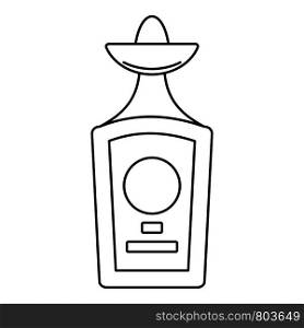Tequila bottle icon. Outline tequila bottle vector icon for web design isolated on white background. Tequila bottle icon, outline style