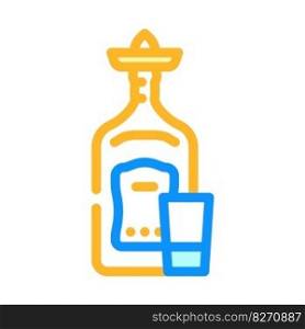 tequila glass bottle color icon vector. tequila glass bottle sign. isolated symbol illustration. tequila glass bottle color icon vector illustration