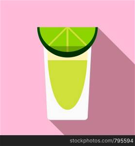 Tequila glass icon. Flat illustration of tequila glass vector icon for web design. Tequila glass icon, flat style