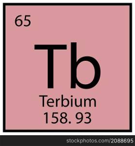 Terbium chemical element. Mendeleev table symbol. Square frame. Pink background. Vector illustration. Stock image. EPS 10.. Terbium chemical element. Mendeleev table symbol. Square frame. Pink background. Vector illustration. Stock image.