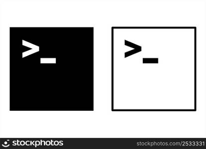 Terminal Emulator Icon, Terminal Application Display Architecture, Shell Text Terminal, Terminal Window, Command Line Interfaces Prompt Vector Art Illustration