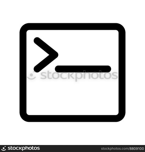 Terminal icon line isolated on white background. Black flat thin icon on modern outline style. Linear symbol and editable stroke. Simple and pixel perfect stroke vector illustration