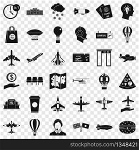Terminal icons set. Simple style of 36 terminal vector icons for web for any design. Terminal icons set, simple style