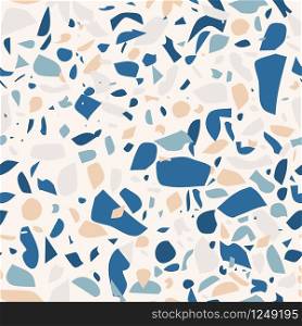 Terrazzo Flooring Vector Flat Seamless Pattern Texture of Classic Italian Type of Floor in Venetian Style Composed of Natural Stone Granite Quartz Marble Glass Concrete Advertising Vector Illustration. Terrazzo Flooring Vector Flat Seamless Pattern