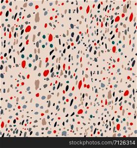 Terrazzo trendy seamless pattern in light colors. Classic italian flooring Venetian style. Granite fragments texture. Marble textile, tile design, fabric print, wrapping paper, wallpaper. Vector. Terrazzo trendy seamless pattern in light colors.