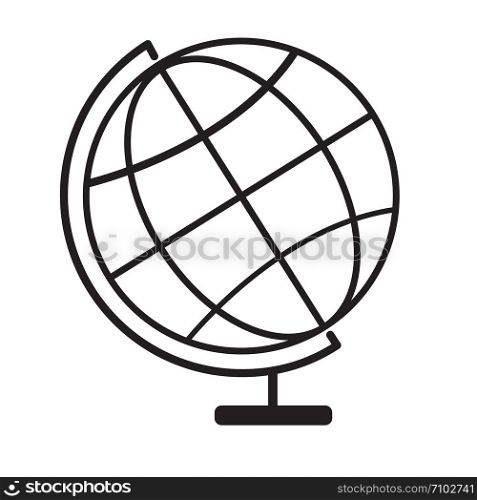 terrestrial globe icon on white background. terrestrial globe symbol. globe sign. flat style.