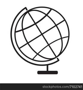 terrestrial globe icon on white background. terrestrial globe symbol. globe sign. flat style.