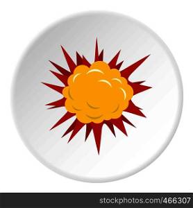 Terrible explosion icon in flat circle isolated on white background vector illustration for web. Terrible explosion icon circle