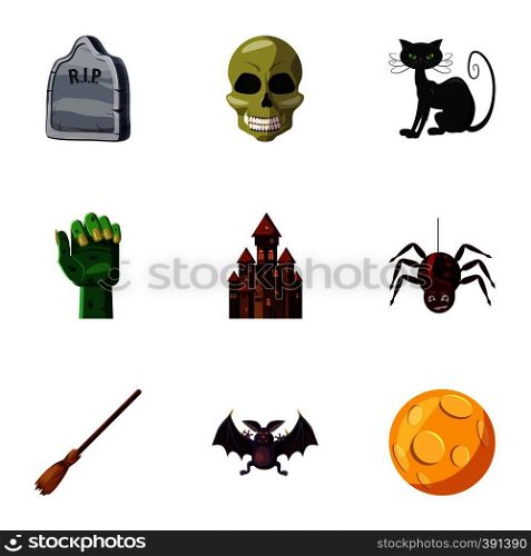 Terrible holiday icons set. Cartoon illustration of 9 terrible holiday vector icons for web. Terrible holiday icons set, cartoon style