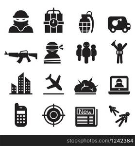 terrorism , Assassin, killer icons set