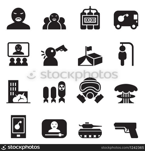 Terrorist, killer, Assassin Icons set vector illustration