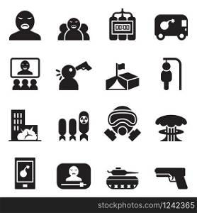 Terrorist, killer, Assassin Icons set vector illustration