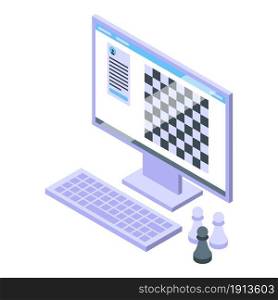 Test chess game icon isometric vector. Scientist expert. Science genius. Test chess game icon isometric vector. Scientist expert