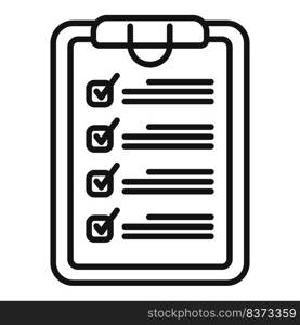 Test clipboard icon outline vector. School exam. Paper check. Test clipboard icon outline vector. School exam