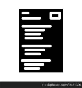 test exam paper document glyph icon vector. test exam paper document sign. isolated symbol illustration. test exam paper document glyph icon vector illustration