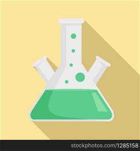 Test lab flask icon. Flat illustration of test lab flask vector icon for web design. Test lab flask icon, flat style