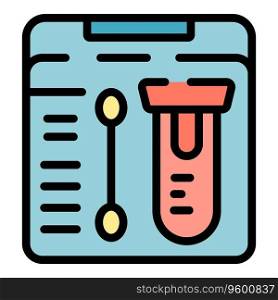Test lab result icon outline vector. Covid swab. Pcr test color flat. Test lab result icon vector flat