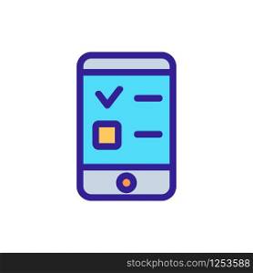 Test on the phone icon vector. Thin line sign. Isolated contour symbol illustration. Test on the phone icon vector. Isolated contour symbol illustration