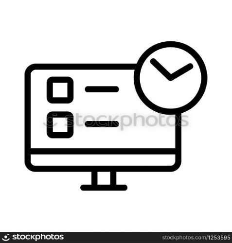 Test online being an icon vector. Thin line sign. Isolated contour symbol illustration. Test online being an icon vector. Isolated contour symbol illustration