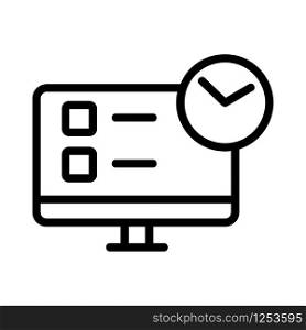 Test online being an icon vector. Thin line sign. Isolated contour symbol illustration. Test online being an icon vector. Isolated contour symbol illustration