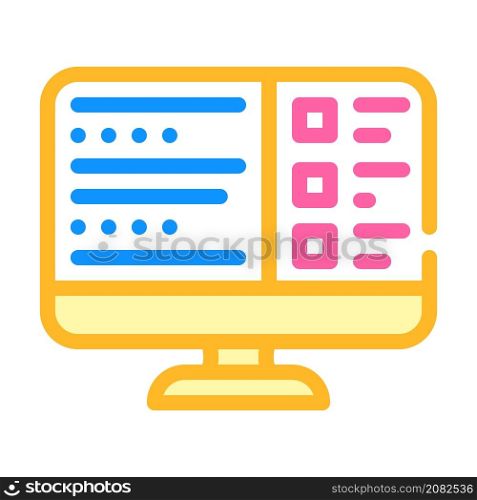 test online color icon vector. test online sign. isolated symbol illustration. test online color icon vector illustration