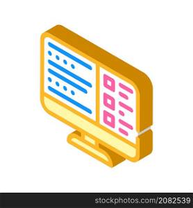 test online isometric icon vector. test online sign. isolated symbol illustration. test online isometric icon vector illustration