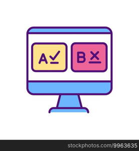 Test preparation RGB color icon. Online teaching jobs types. Increase students performance on standardized tests. Keep up with your work. Complete mock test. Isolated vector illustration. Test preparation RGB color icon