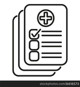 Test result paper icon outline vector. Scientist kit. Digital clinic. Test result paper icon outline vector. Scientist kit