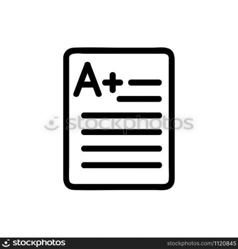 Test results icon vector. A thin line sign. Isolated contour symbol illustration. Test results icon vector. Isolated contour symbol illustration