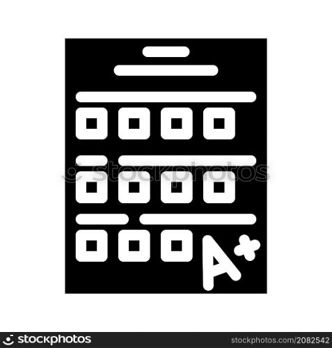 test school glyph icon vector. test school sign. isolated contour symbol black illustration. test school glyph icon vector illustration