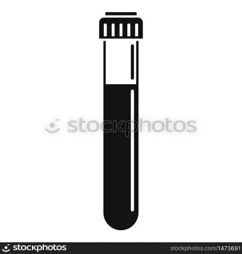 Test tube blood icon. Simple illustration of test tube blood vector icon for web design isolated on white background. Test tube blood icon, simple style