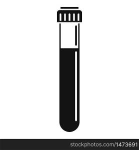 Test tube blood icon. Simple illustration of test tube blood vector icon for web design isolated on white background. Test tube blood icon, simple style