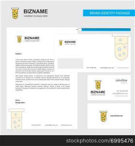 Test tube Business Letterhead, Envelope and visiting Card Design vector template