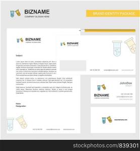 Test tube Business Letterhead, Envelope and visiting Card Design vector template