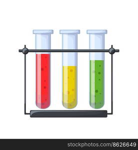 test tube cartoon. laboratory chemistry, lab science, glass flask, medicine container test tube vector illustration. test tube cartoon vector illustration