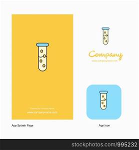 Test tube Company Logo App Icon and Splash Page Design. Creative Business App Design Elements