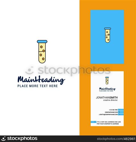Test tube Creative Logo and business card. vertical Design Vector