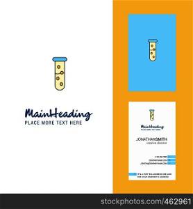 Test tube Creative Logo and business card. vertical Design Vector