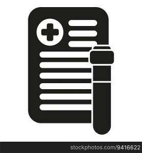 Test tube data icon simple vector. Medical clinic lab. Digital test. Test tube data icon simple vector. Medical clinic lab