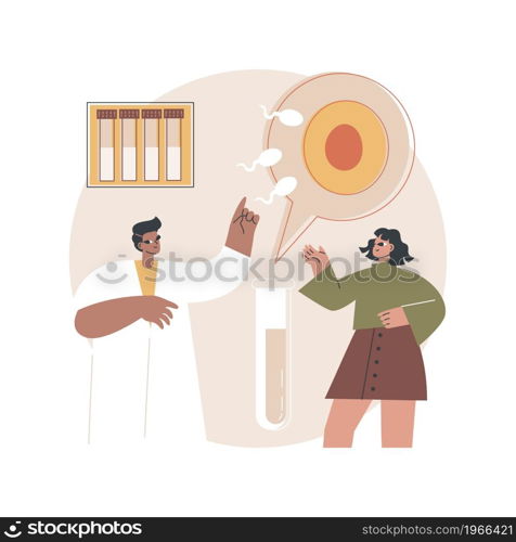 Test tube fertilization abstract concept vector illustration. Test tube baby, in vitro fertilization, petri dish, plant breeder, artificial insemination, egg cell, pregnant woman abstract metaphor.. Test tube fertilization abstract concept vector illustration.