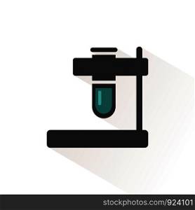 Test tube. Flat color icon with beige shade. Pharmacy and laboratory vector illustration