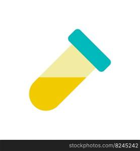 Test tube flat color ui icon. Laboratory research. Lab equipment. Scientific instrument. Simple filled element for mobile app. Colorful solid pictogram. Vector isolated RGB illustration. Test tube flat color ui icon