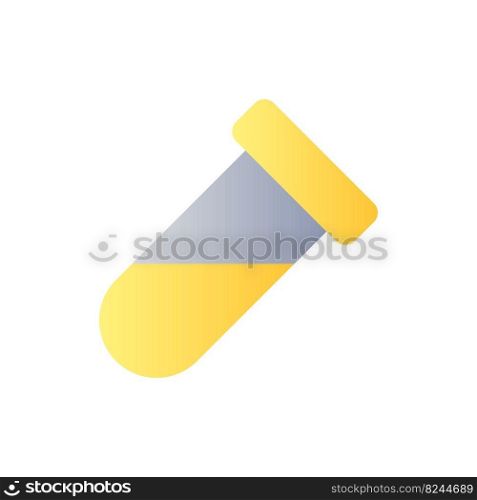 Test tube flat gradient two-color ui icon. Laboratory research. Lab equipment. Scientific instrument. Simple filled pictogram. GUI, UX design for mobile application. Vector isolated RGB illustration. Test tube flat gradient two-color ui icon