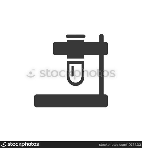 Test tube icon. Isolated image. Flat pharmacy and laboratory vector illustration